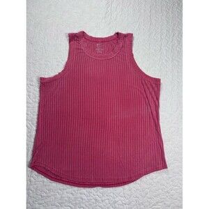 Members Mark Red Distressed Ribbed Sleeveless Cutaway Tank Top size xxl